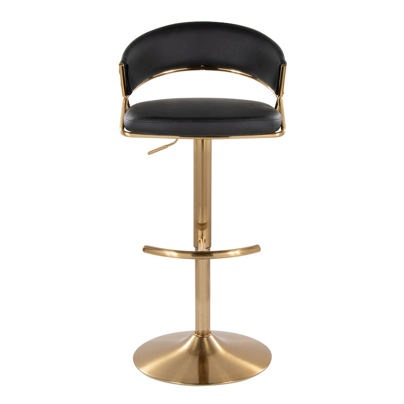 Silver Orchid Tatyana Adjustable Bar Stool with Rounded T Footrest (Set of 2)