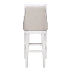 Ellis Swivel Bar Stool with High Back, White with Gray Seat