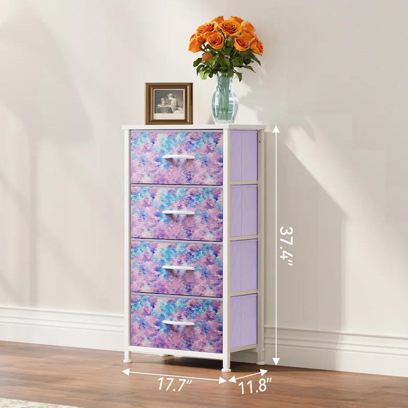 Modern Wide Dresser Storage Tower with 4 Drawers