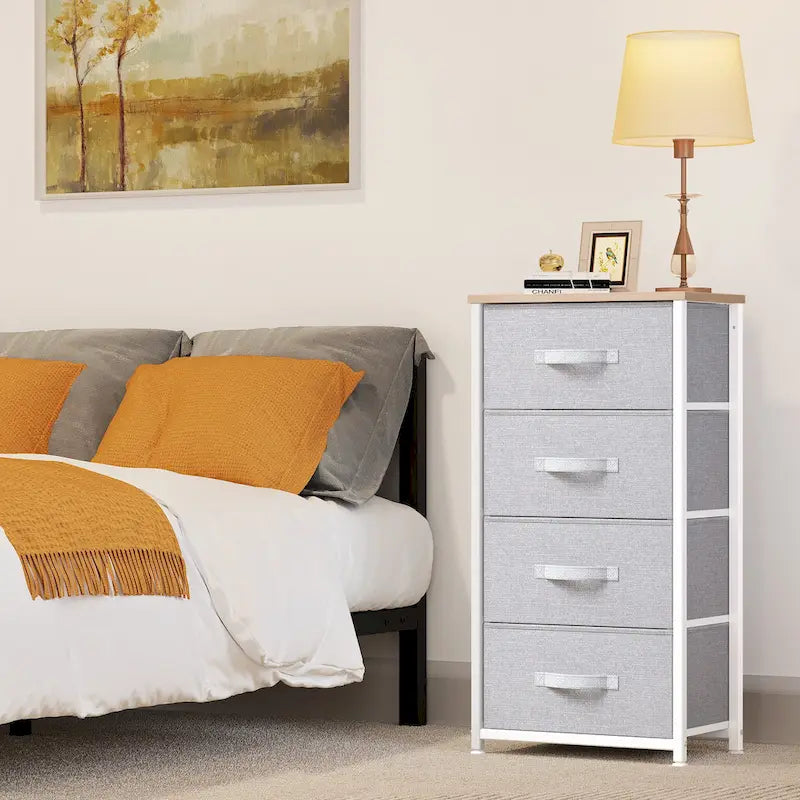 Modern Wide Dresser Storage Tower with 4 Drawers