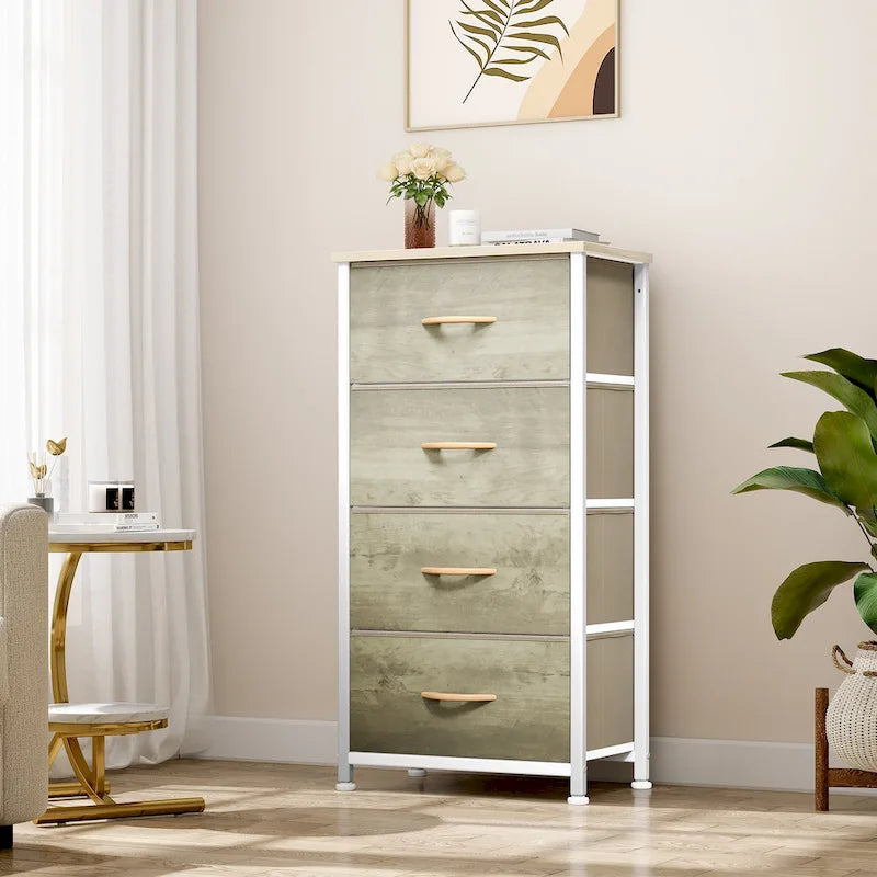 Modern Wide Dresser Storage Tower with 4 Drawers