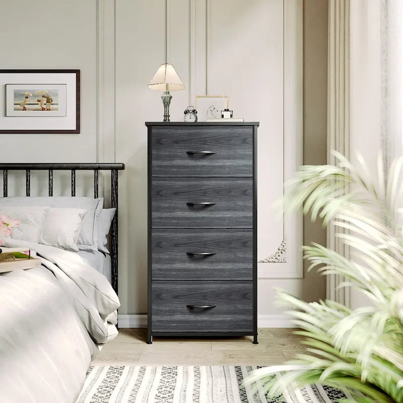 Modern Wide Dresser Storage Tower with 4 Drawers