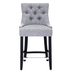 Carter 24 Upholstered Button Tufted Counter Stool, Black Legs
