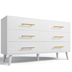 Wood 6 Drawer Double Dresser, Chest Of Drawers Cabinet, TV Stand for Bedroom, Livingroom and Enterway