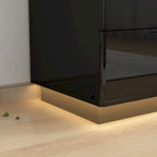 5 Drawers Chest with High Gloss Drawers With Light Storage Cabinet