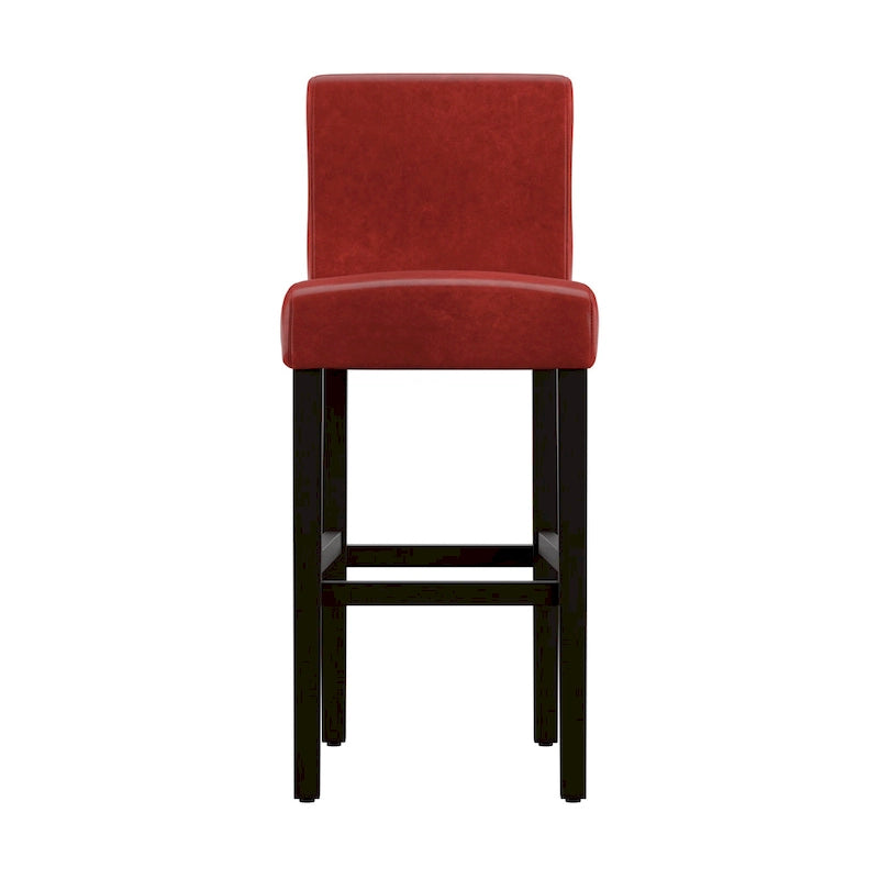 Bennett Red Faux Leather High Back Bar Stools (Set of 2) by iNSPIRE Q Bold