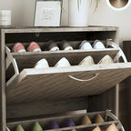 FUFU&GAGA Freestanding 2 Flip Drawers Shoe Cabinet Storage Organizer