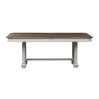 Abbey Park Weathered Brown & Antique White Trestle Table