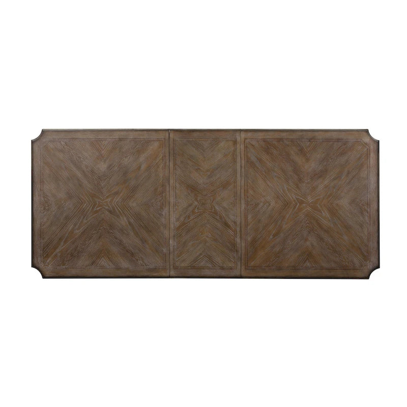 Abbey Park Weathered Brown & Antique White Trestle Table
