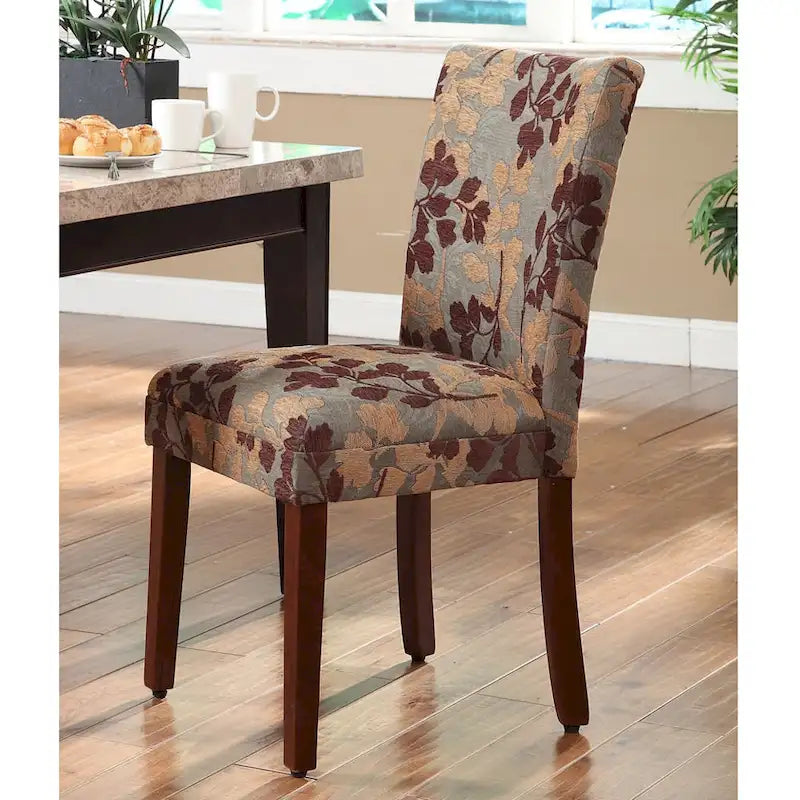 HomePop Classic Textured Sage Floral Chenille Dining Chair
