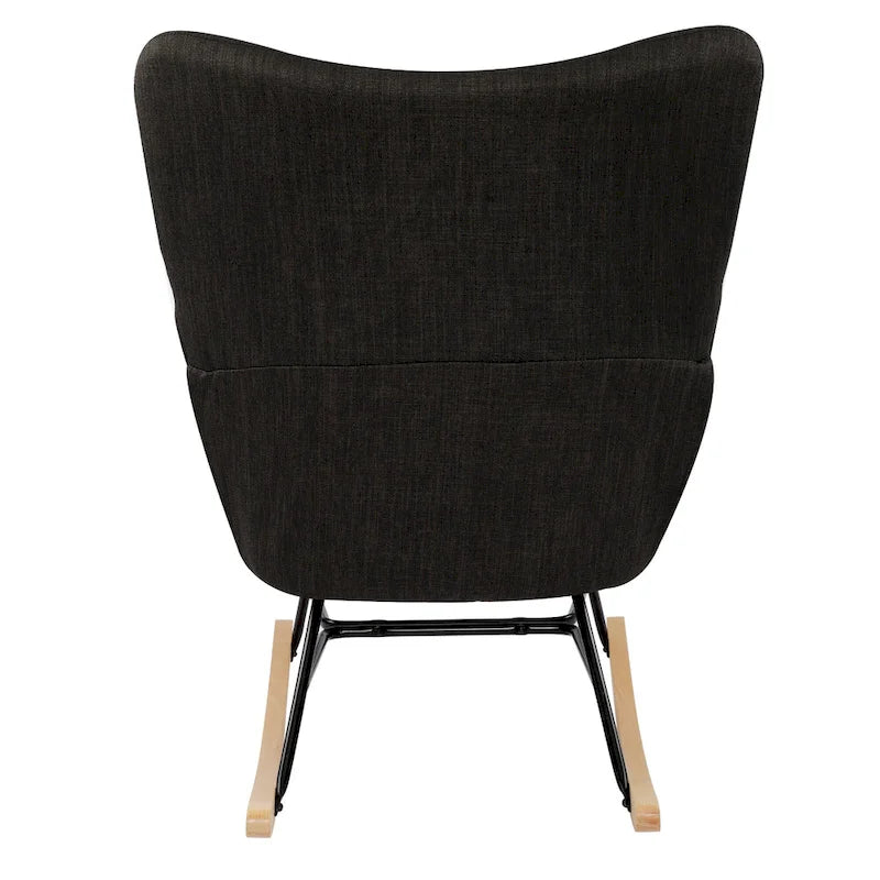 Patchwork Rocking Chair Upholstered Recliner Comfy Accent Chair