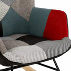 Patchwork Rocking Chair Upholstered Recliner Comfy Accent Chair