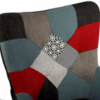 Patchwork Rocking Chair Upholstered Recliner Comfy Accent Chair