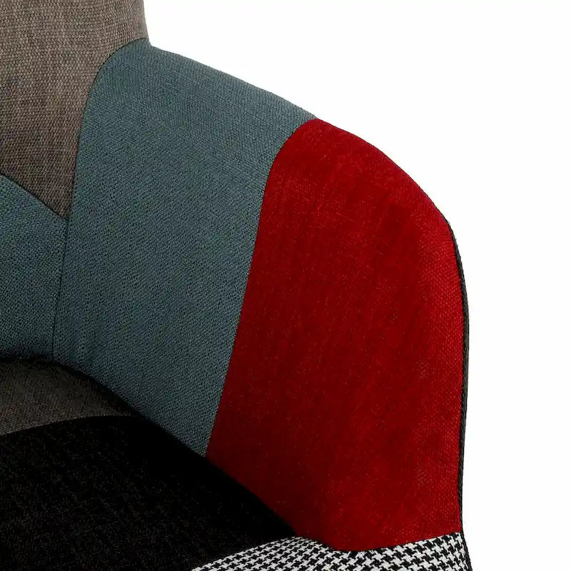 Patchwork Rocking Chair Upholstered Recliner Comfy Accent Chair
