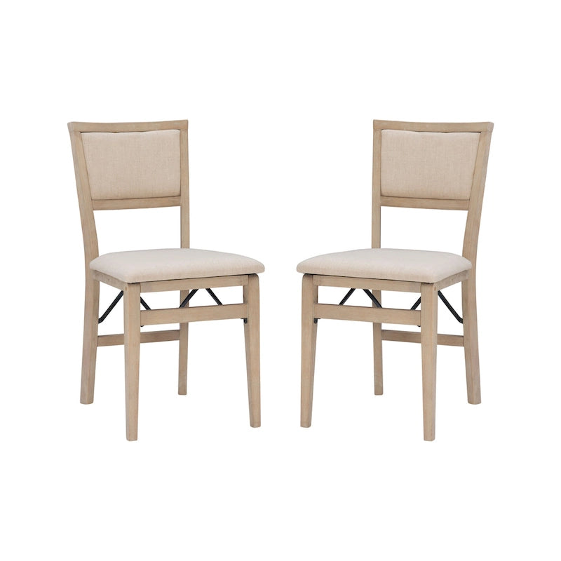Ciara Wooden Grey Wash Folding Side Dining Chair (Set of 2)