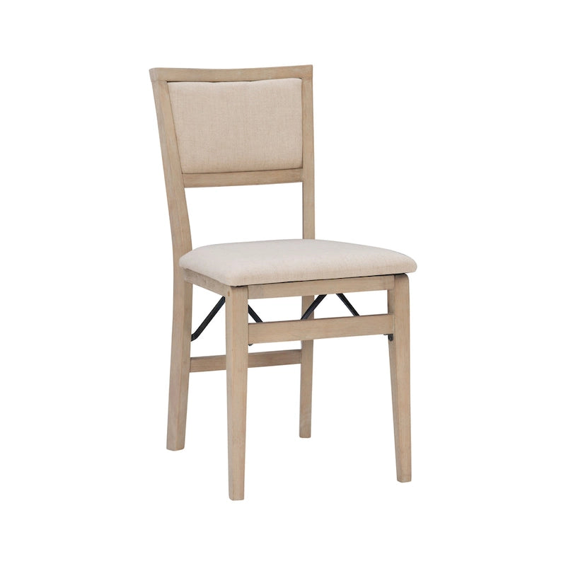 Ciara Wooden Grey Wash Folding Side Dining Chair (Set of 2)