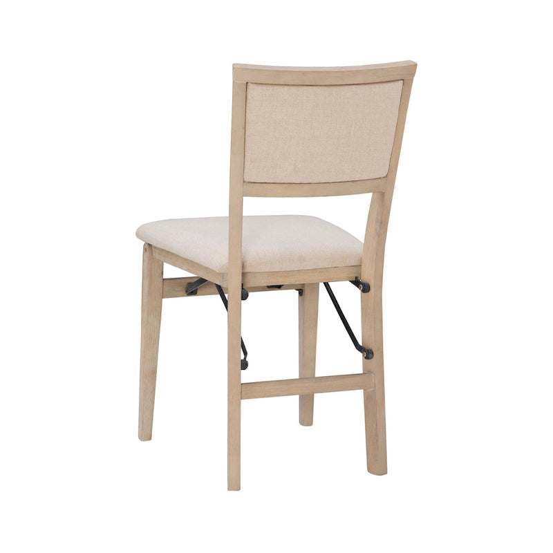 Ciara Wooden Grey Wash Folding Side Dining Chair (Set of 2)