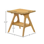 Roundhill Furniture Arona Mid-Century Modern Wood End Table with Shelf