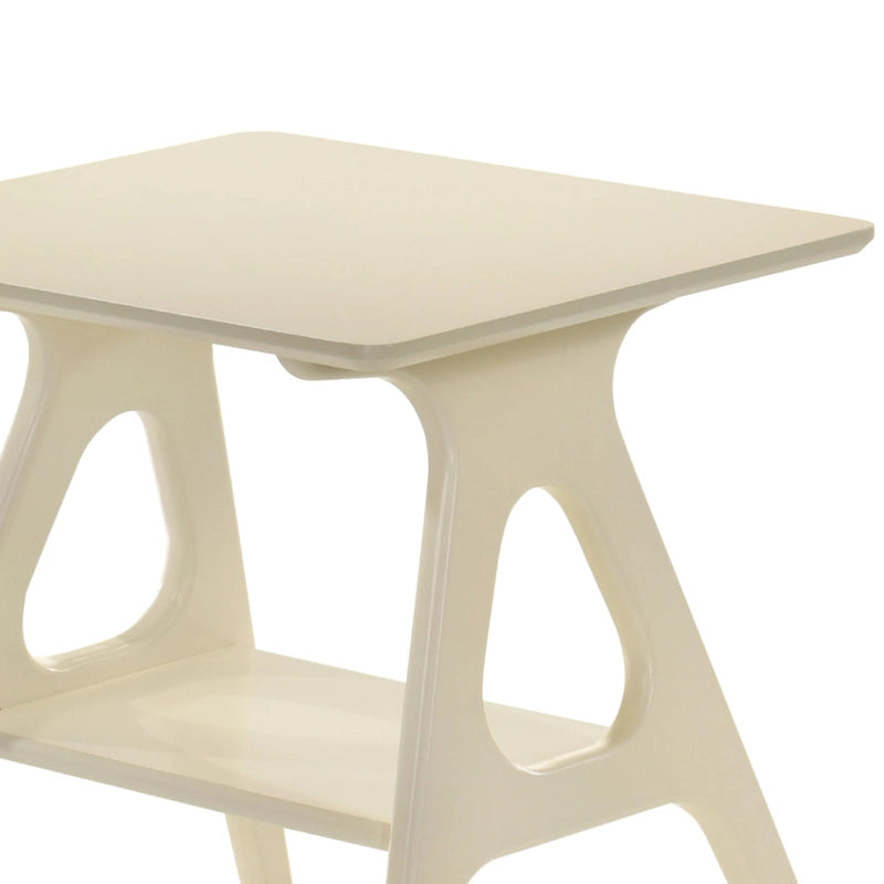 Roundhill Furniture Arona Mid-Century Modern Wood End Table with Shelf