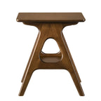 Roundhill Furniture Arona Mid-Century Modern Wood End Table with Shelf