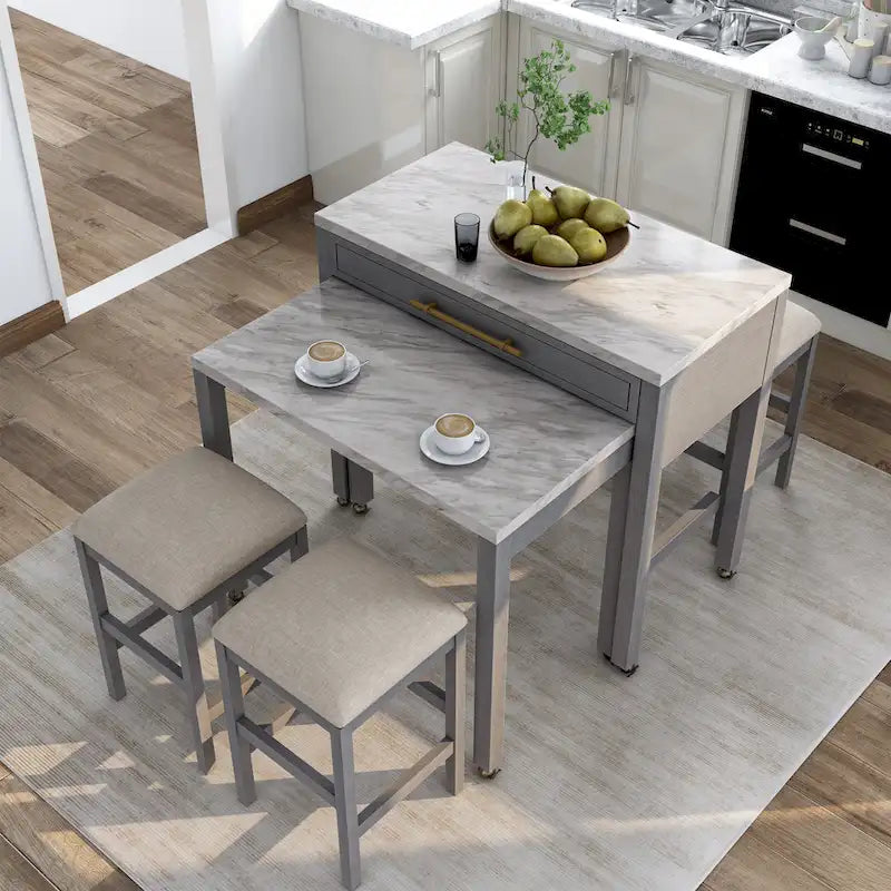 Furniture of America Delware Farmhouse Grey 39-inch Wood Counter Height Dining Table