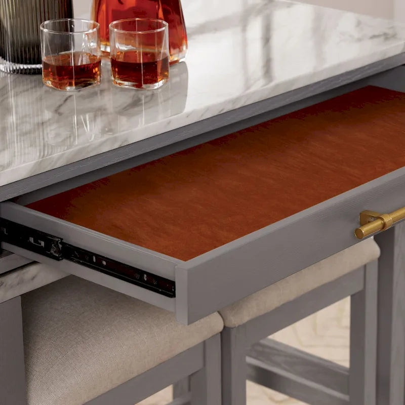 Furniture of America Delware Farmhouse Grey 39-inch Wood Counter Height Dining Table