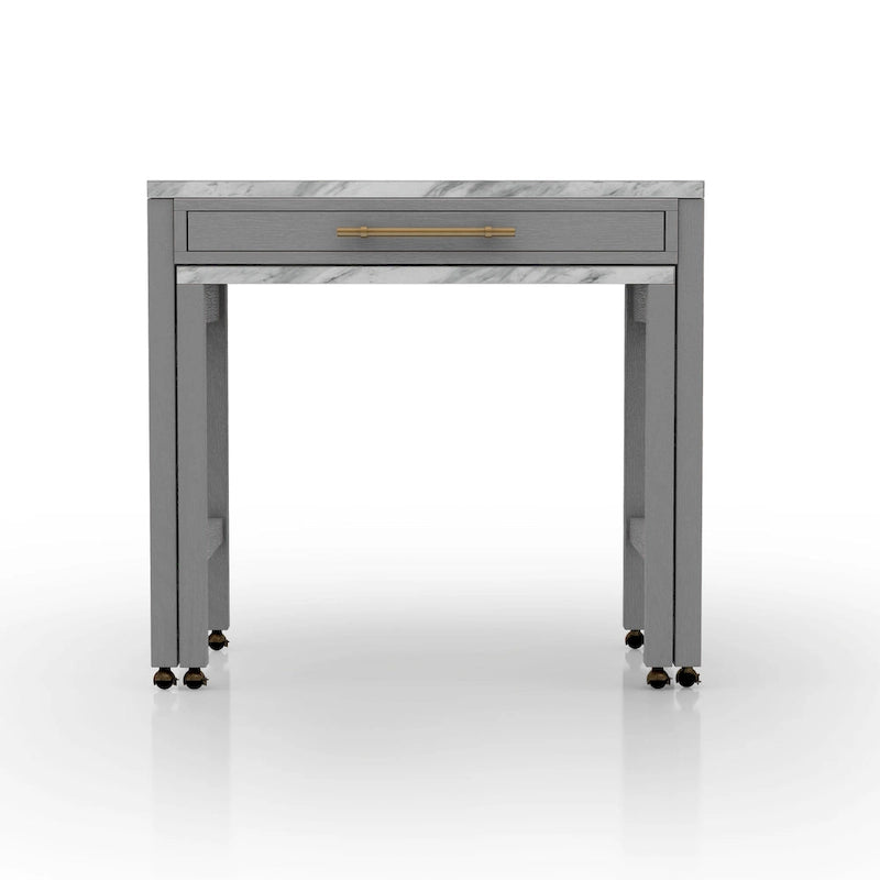 Furniture of America Delware Farmhouse Grey 39-inch Wood Counter Height Dining Table