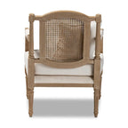 Clemence French Provincial Fabric Upholstered Wood Armchair