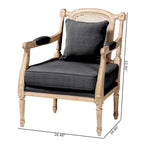 Clemence French Provincial Fabric Upholstered Wood Armchair