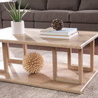 SEI Furniture Transitional Natural Wood Square Coffee Table