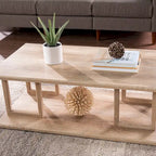 SEI Furniture Transitional Natural Wood Square Coffee Table