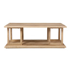 SEI Furniture Transitional Natural Wood Square Coffee Table
