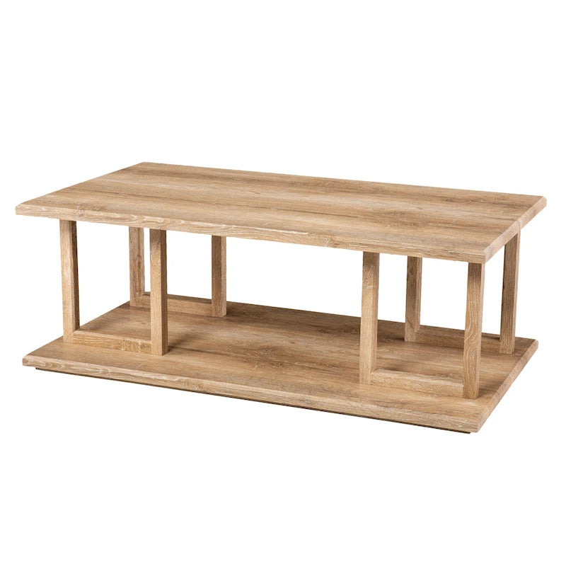 SEI Furniture Transitional Natural Wood Square Coffee Table