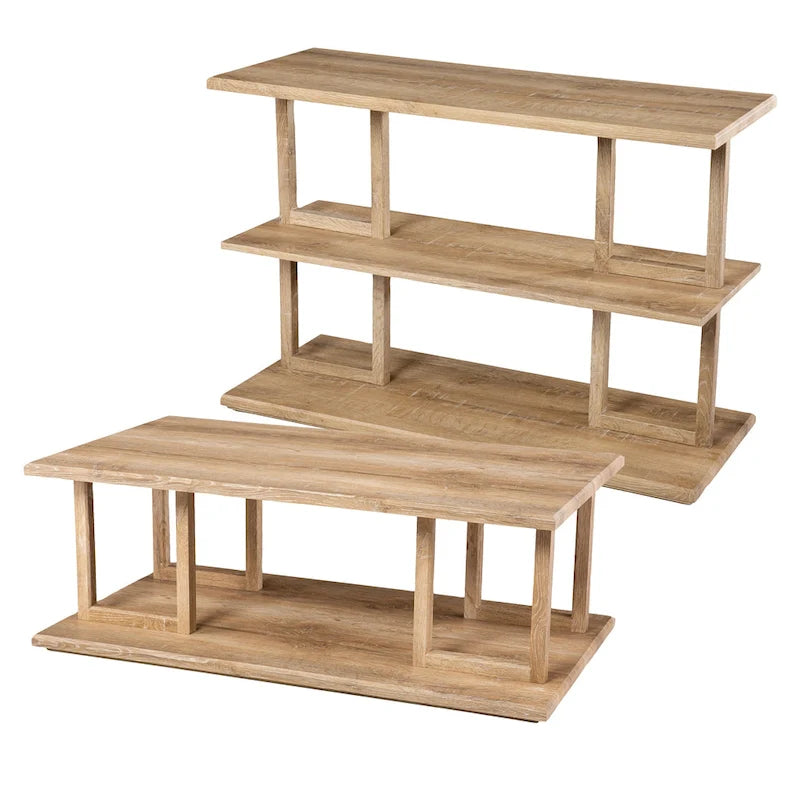 SEI Furniture Transitional Natural Wood Square Coffee Table