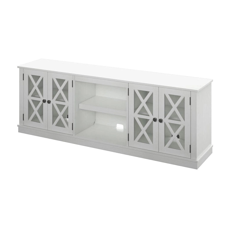 Modern Farmhouse TV Stand for TVs up to 80 - White