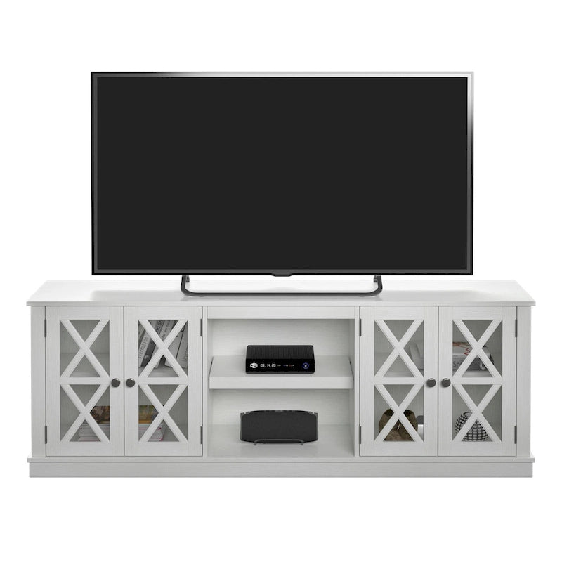 Modern Farmhouse TV Stand for TVs up to 80 - White