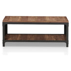 Maua Rustic Reclaimed Oak Metal Storage Entryway Bench by Furniture of America