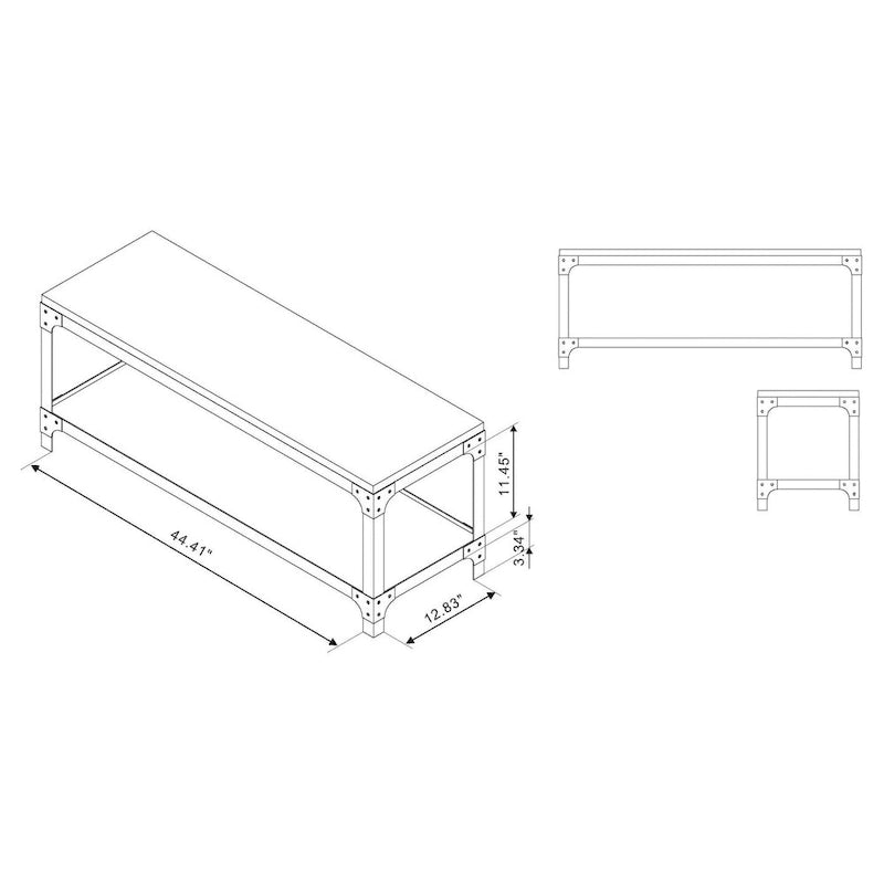 Maua Rustic Reclaimed Oak Metal Storage Entryway Bench by Furniture of America