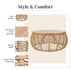 The Curated Nomad Doolittle Round Rattan Coffee Table