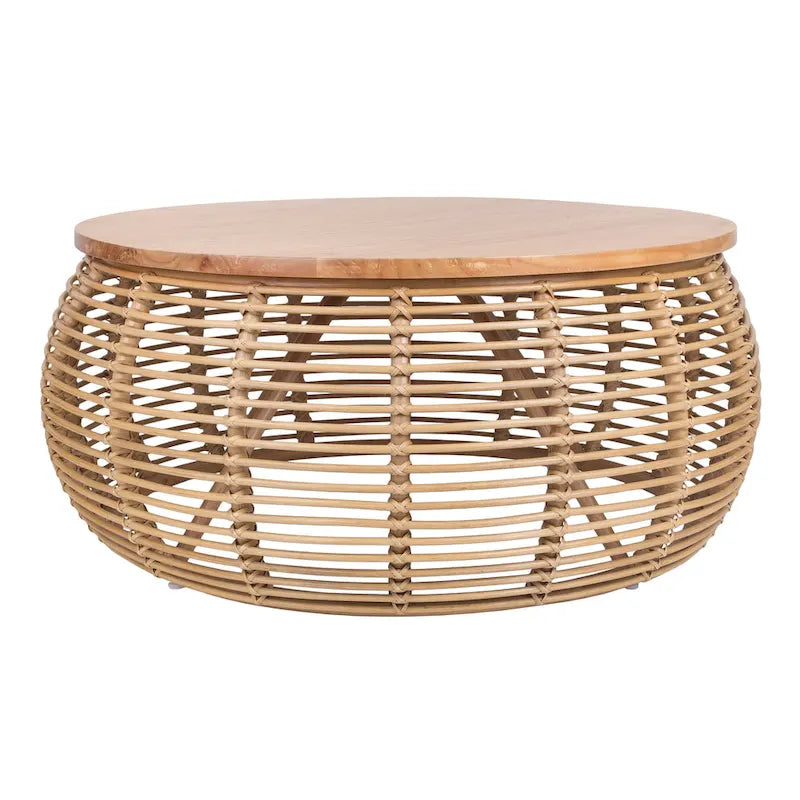 The Curated Nomad Doolittle Round Rattan Coffee Table