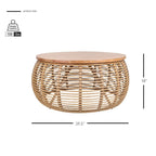 The Curated Nomad Doolittle Round Rattan Coffee Table