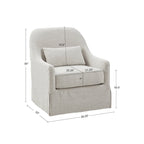 Madison Park Doane Ivory/Black 360 degree Swivel Glider Chair