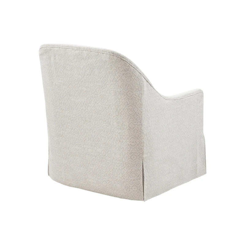 Madison Park Doane Ivory/Black 360 degree Swivel Glider Chair