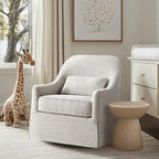 Madison Park Doane Ivory/Black 360 degree Swivel Glider Chair