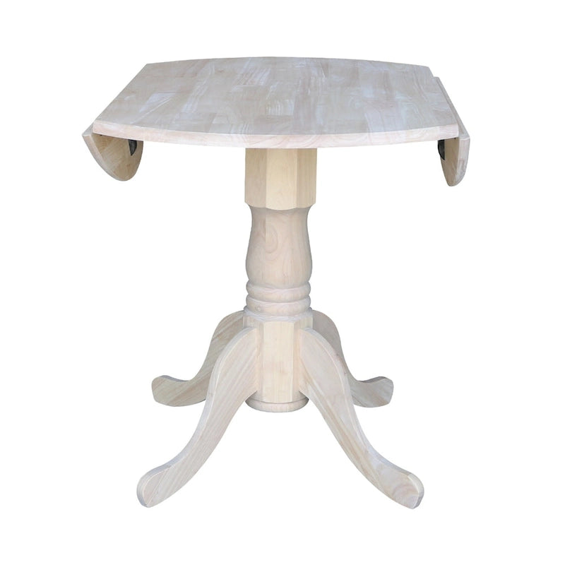 International Concepts Solid Wood Round 36-inch Drop-leaf Dining Table - Unfinished