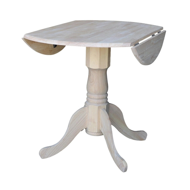 International Concepts Solid Wood Round 36-inch Drop-leaf Dining Table - Unfinished