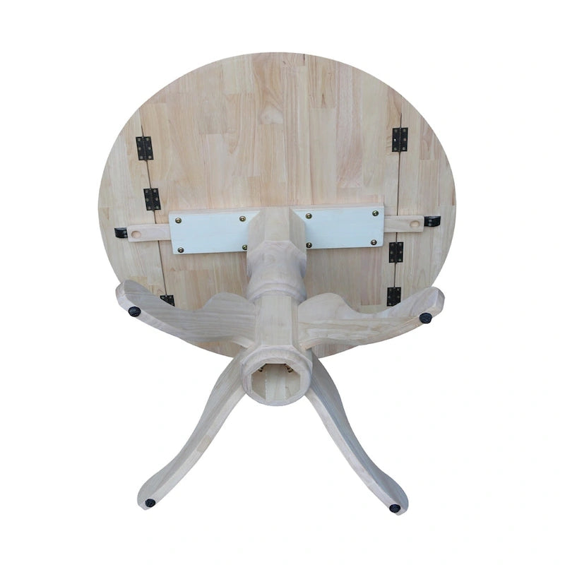 International Concepts Solid Wood Round 36-inch Drop-leaf Dining Table - Unfinished