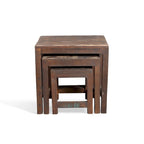 Handmade Old Reclaimed Wood Nesting Tables, Set of 3 (India) - 20 x 16 x 24