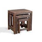 Handmade Old Reclaimed Wood Nesting Tables, Set of 3 (India) - 20 x 16 x 24