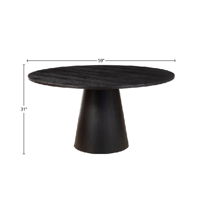Alpine Furniture Cove 59 Round Dining Table, Vintage Black
